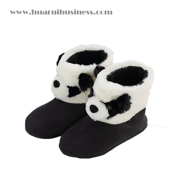 panda ženy teplé kotníkové boty, měkké plyšové boty, útulné plyšové boty